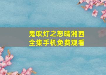 鬼吹灯之怒晴湘西全集手机免费观看