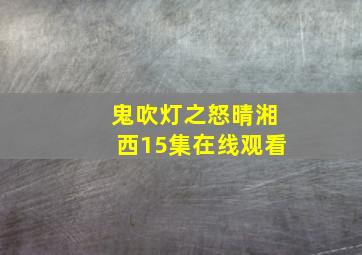 鬼吹灯之怒晴湘西15集在线观看