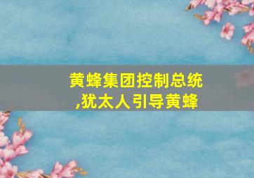 黄蜂集团控制总统,犹太人引导黄蜂