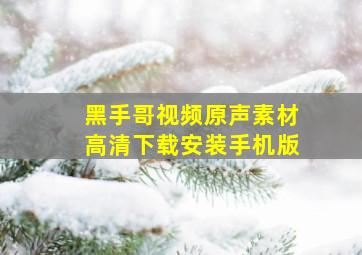 黑手哥视频原声素材高清下载安装手机版