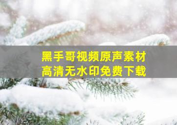 黑手哥视频原声素材高清无水印免费下载