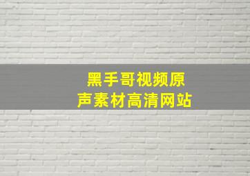 黑手哥视频原声素材高清网站