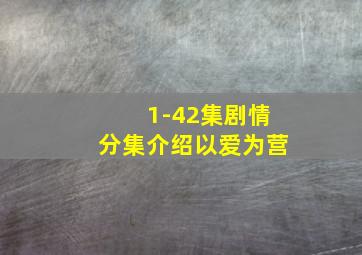 1-42集剧情分集介绍以爱为营