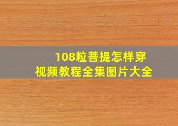 108粒菩提怎样穿视频教程全集图片大全