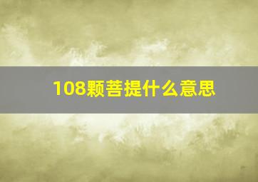 108颗菩提什么意思