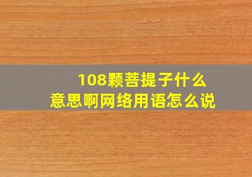 108颗菩提子什么意思啊网络用语怎么说