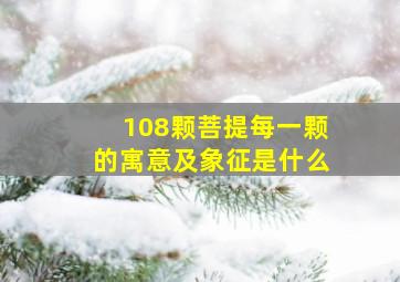 108颗菩提每一颗的寓意及象征是什么