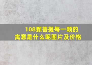 108颗菩提每一颗的寓意是什么呢图片及价格