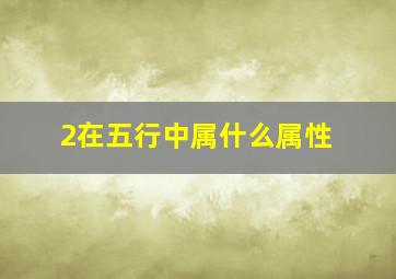 2在五行中属什么属性