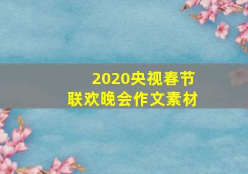 2020央视春节联欢晚会作文素材