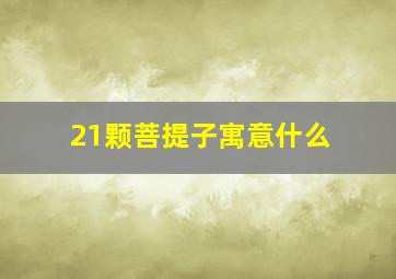 21颗菩提子寓意什么