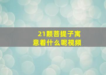 21颗菩提子寓意着什么呢视频