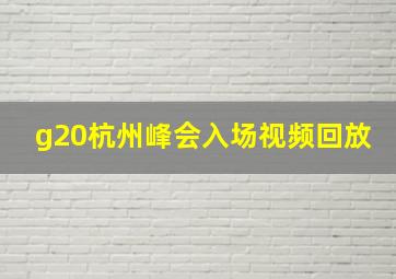 g20杭州峰会入场视频回放