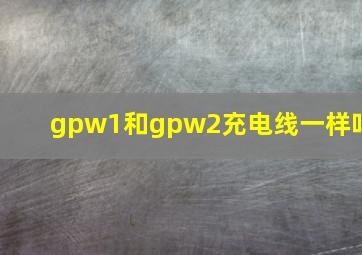 gpw1和gpw2充电线一样吗