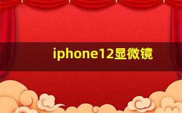 iphone12显微镜