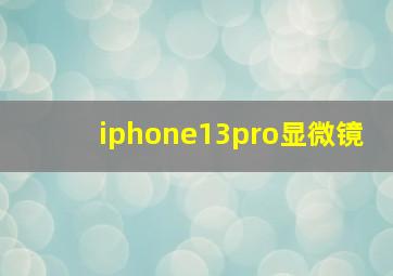 iphone13pro显微镜