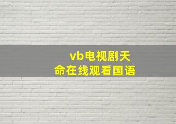 vb电视剧天命在线观看国语